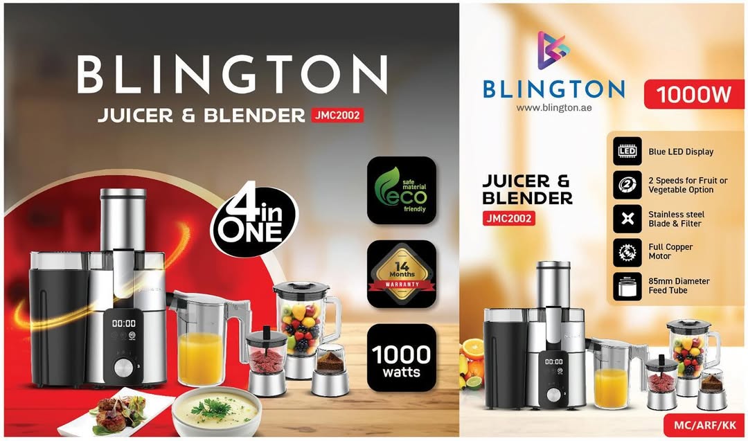 A Photo Of Blington JMC2002 4-in-1 Juicer & Blender Combo – 1000W