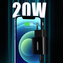 A Photo Of Ugreen USB-C 20W Power Delivery Wall Charger – EU Plug