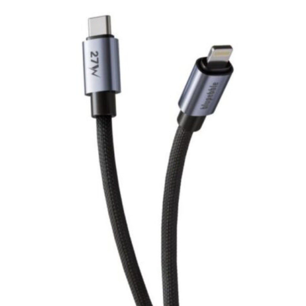 A Photo Of Blupebble PowerFlow PD 27W USB-C to Lightning Charge & Sync Braided Cable