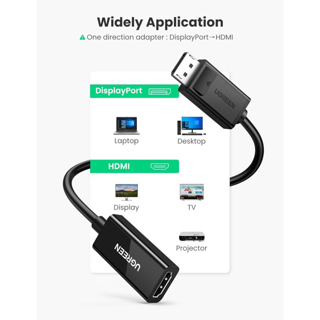 A Photo Of UGREEN 4K DisplayPort to HDMI Adapter – High-Resolution Video & Audio Converter