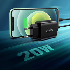 A Photo Of Ugreen USB-C 20W Power Delivery Wall Charger – EU Plug