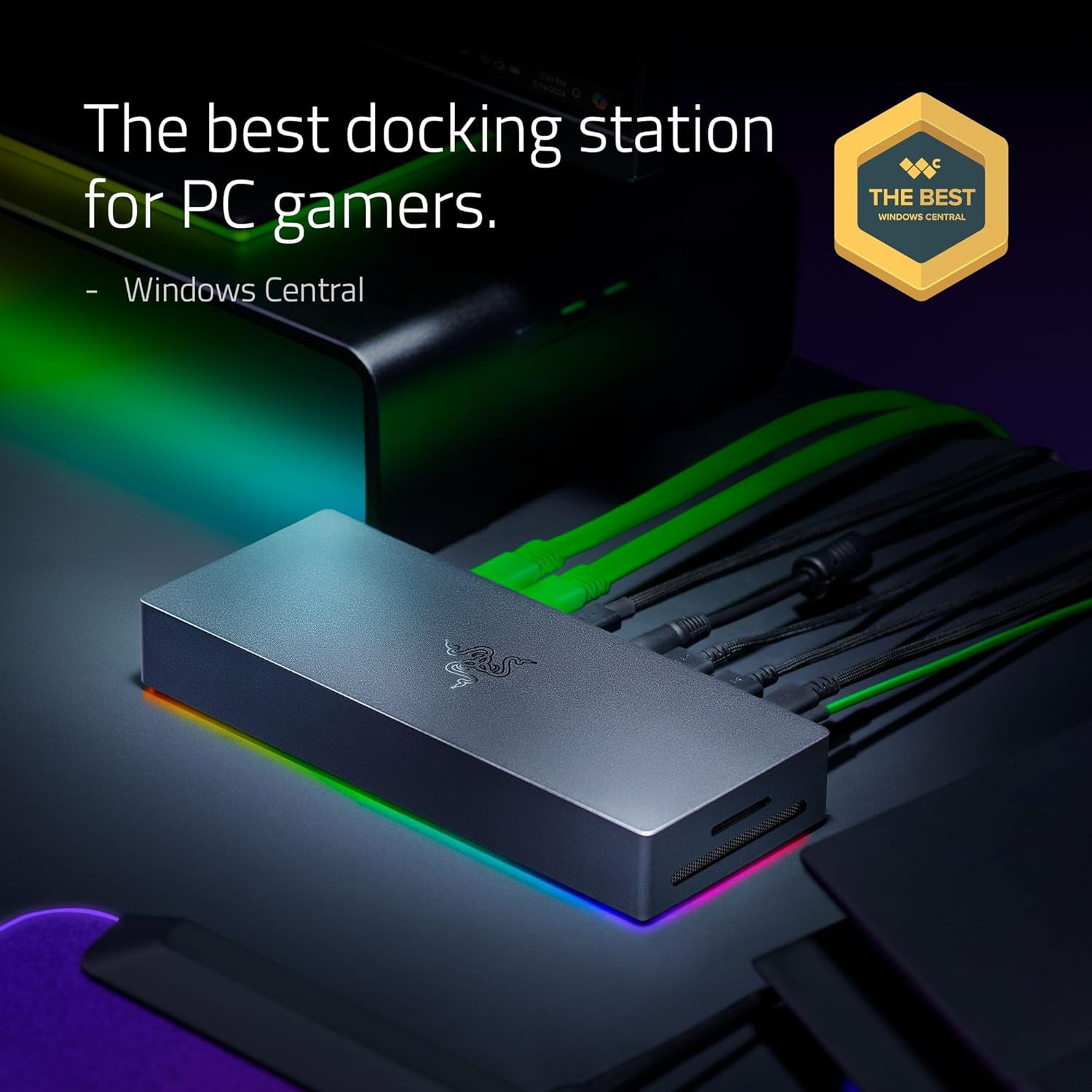 A Photo Of Razer Thunderbolt 5 Dock Chroma – 11-Port Thunderbolt 5 Docking Station