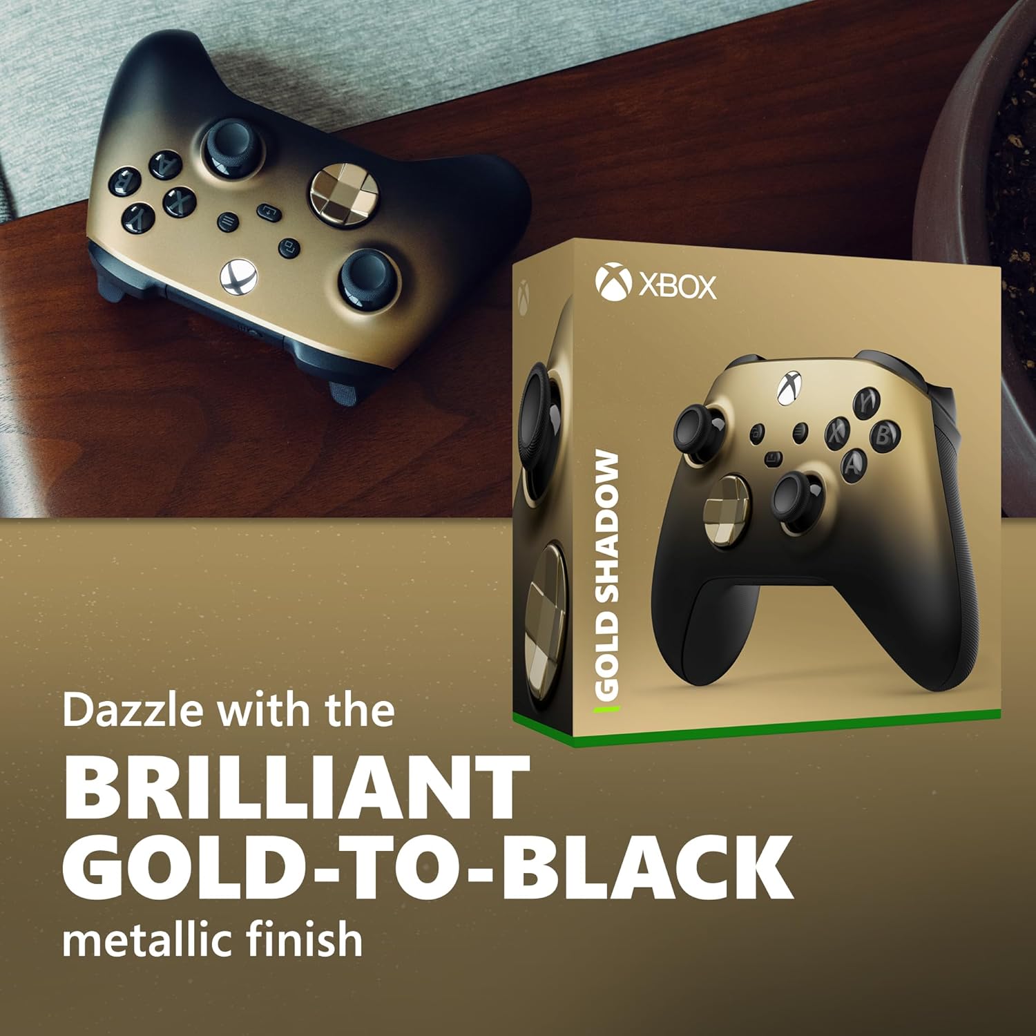 A Photo Of Xbox Wireless Controller - Gold Shadow Special Edition