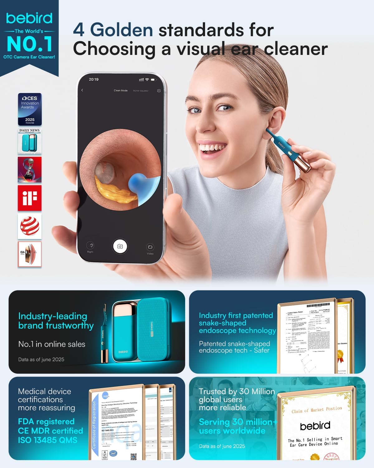 A Photo Of Bebird Earsight Ultra - 2K HD Ear Wax Removal Tool Camera