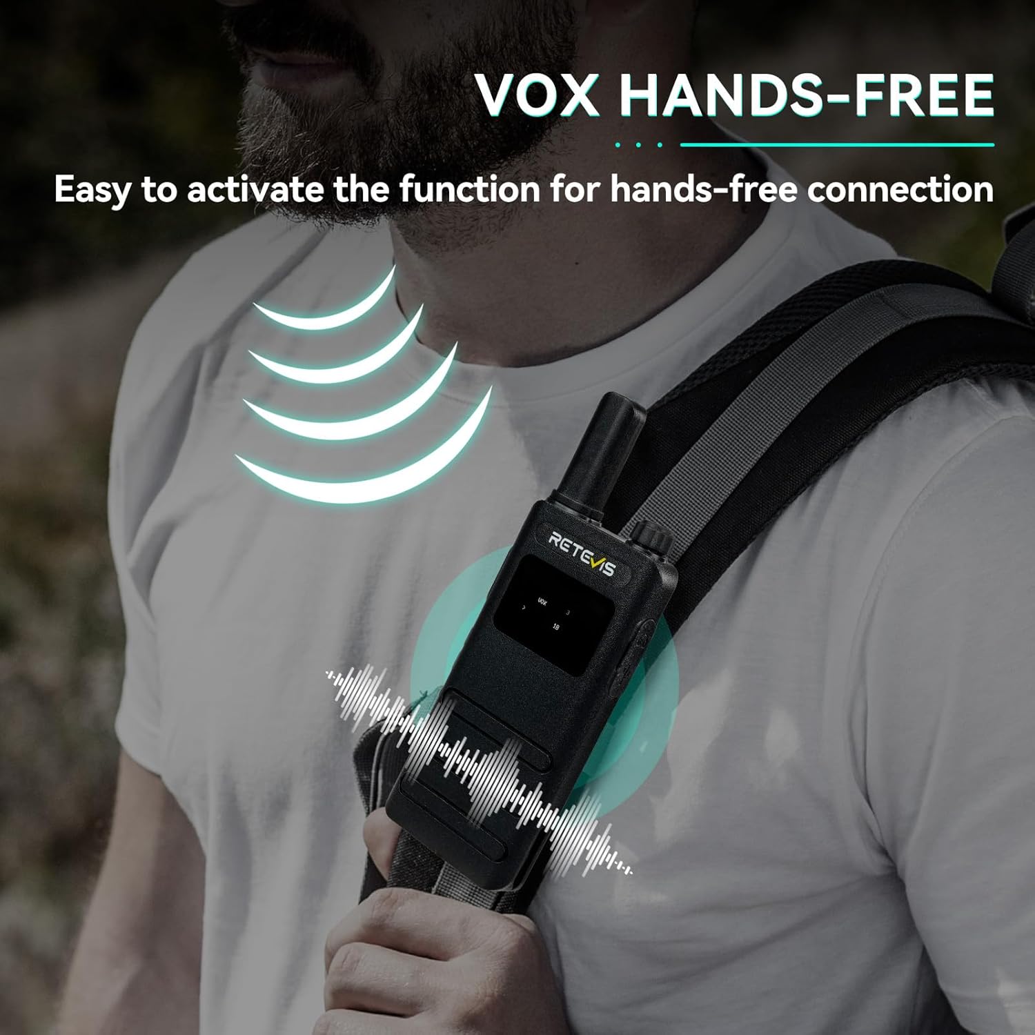A Photo Of Retevis B3S - Ultra-Thin Portable FRS Handheld Radio with LCD Display