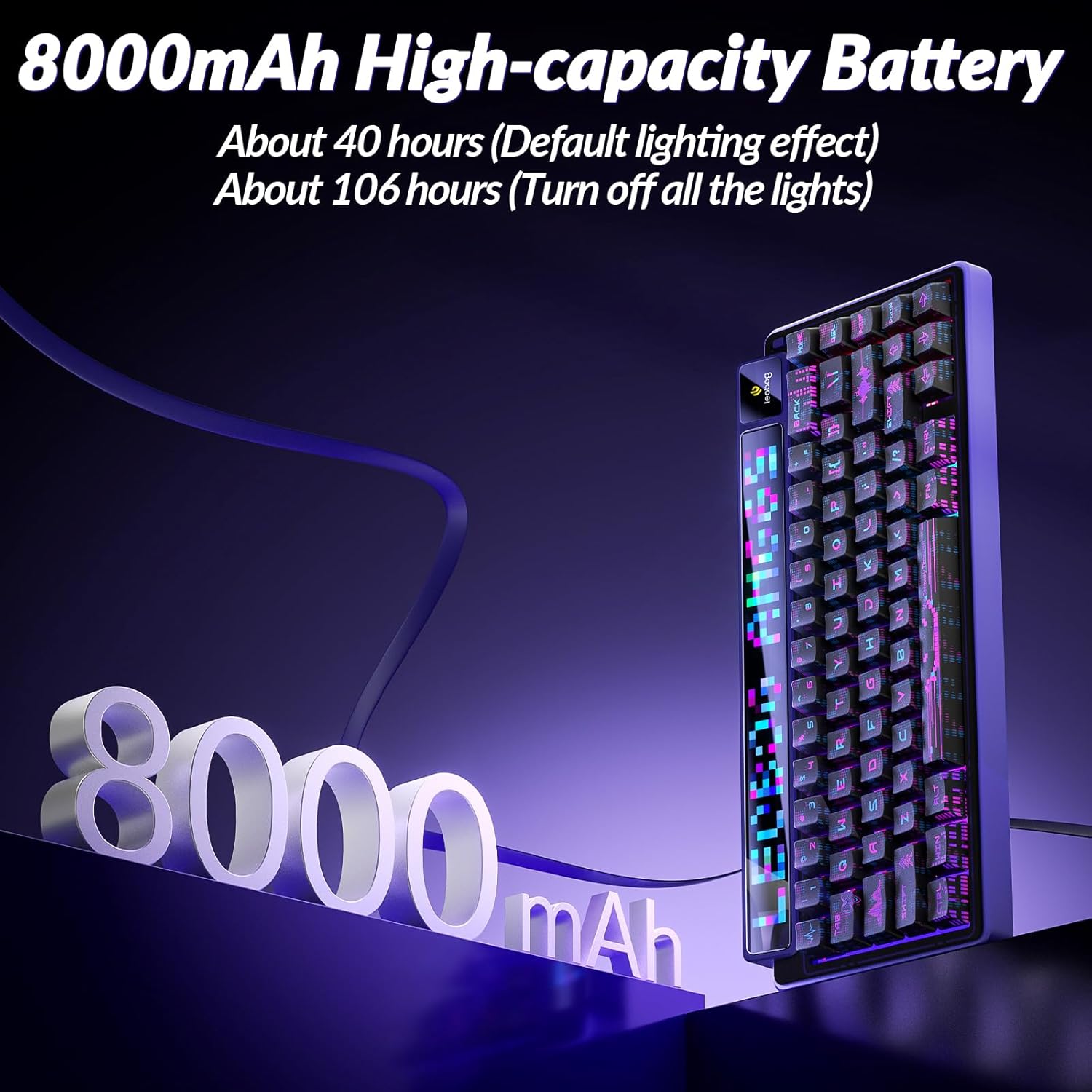 A Photo Of LEOBOG x AULA AMG 65 - Wireless Mechanical Keyboard - White