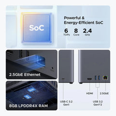 A Photo Of UGREEN DH4300 Plus - Diskless 4-Bay NAS Storage Network Attached Enclosure - 120TB