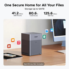 A Photo Of UGREEN DH4300 Plus - Diskless 4-Bay NAS Storage Network Attached Enclosure - 120TB