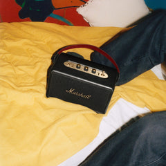 A Photo Of Marshall Kilburn III Portable Bluetooth Speaker - Black & Brass