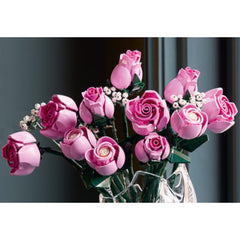 A Photo Of LEGO Bouquet of Pink Roses - 789 Pieces - 10374
