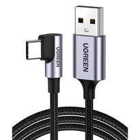 Ugreen 50942 Angled USB-C Male To USB2.0 A Male 3A Data Cable Black 2M