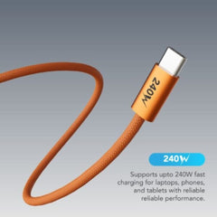 A Photo Of Blupebble PowerFlow PD 240W USB-C to USB-C Charge & Sync Braided Cable