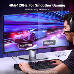 A Photo Of UGREEN 8K DisplayPort 1.4 to HDMI 2.1 Cable – High-Performance DP to HDMI Adapter for 4K 120Hz, 2K 144Hz, and HDR Video