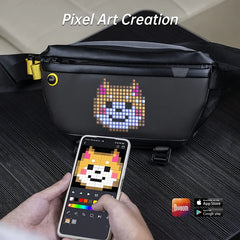 A Photo Of Divoom Pixoo Sling Bag with Pixel Art LED Display Panel