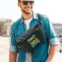 A Photo Of Divoom Pixoo Sling Bag with Pixel Art LED Display Panel