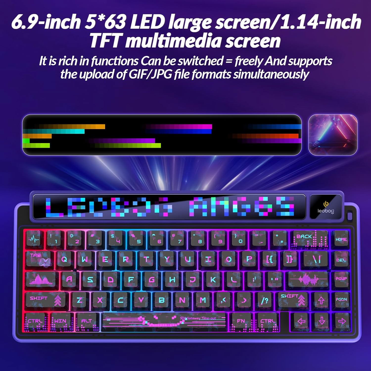 A Photo Of LEOBOG x AULA AMG 65 - Wireless Mechanical Keyboard - White
