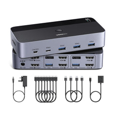 A Photo Of Ugreen 2 In 2 Out 8K@60Hz HDMI® Dual Monitor KVM Switch AK703 – 85100