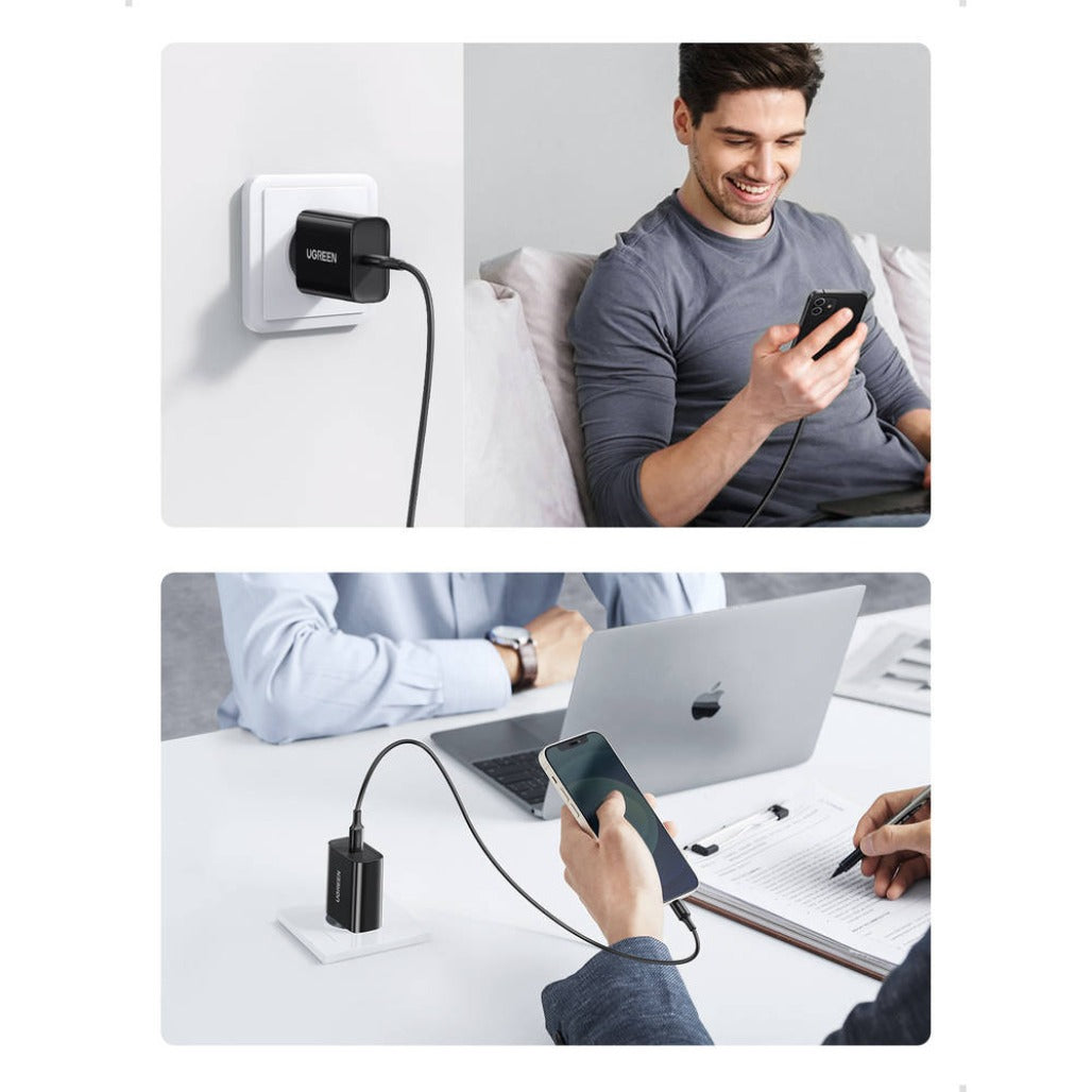 A Photo Of Ugreen USB-C 20W Power Delivery Wall Charger – EU Plug