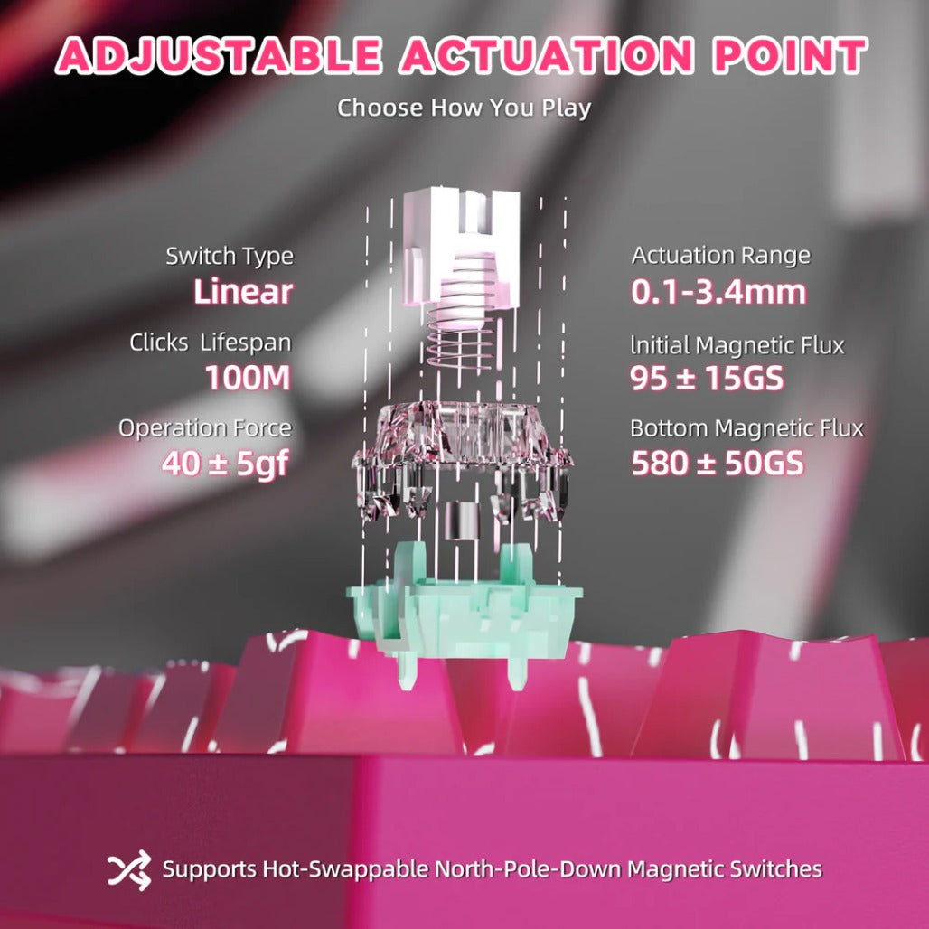 A Photo Of Attack Shark R82 HE - 75% Wired Magnetic Gaming Keyboard