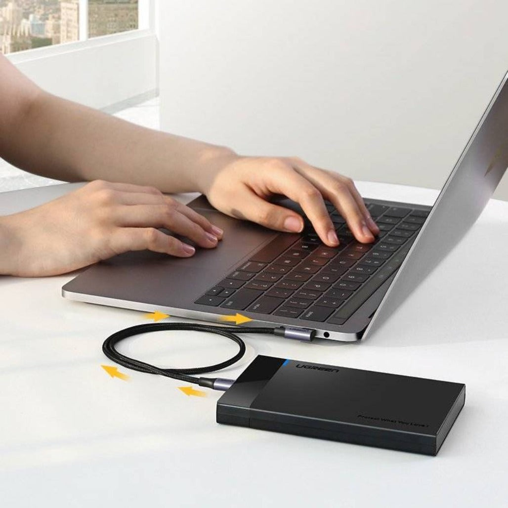 A Photo Of Ugreen Angled cable USB Type C - USB Type C Power Delivery 60W 20V 3A