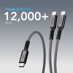 A Photo Of Blupebble PowerFlow 3in1 PD 100W USB-C to USB-C - BP-PFUSBC1.2M100W-BK-SD26-J