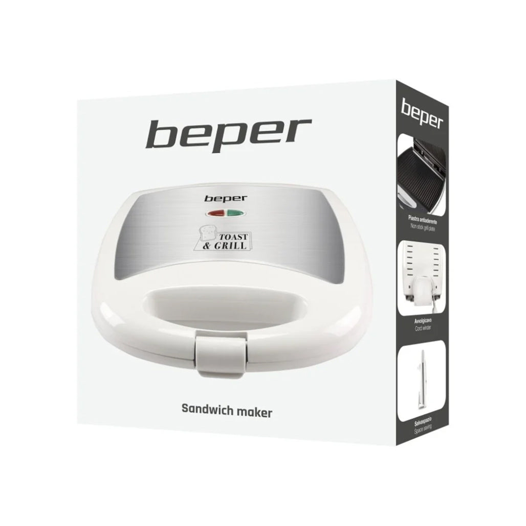 A Photo Of Beper Sandwich Maker 1300W with Maxi Non-Stick Grill Plates Model 90.62