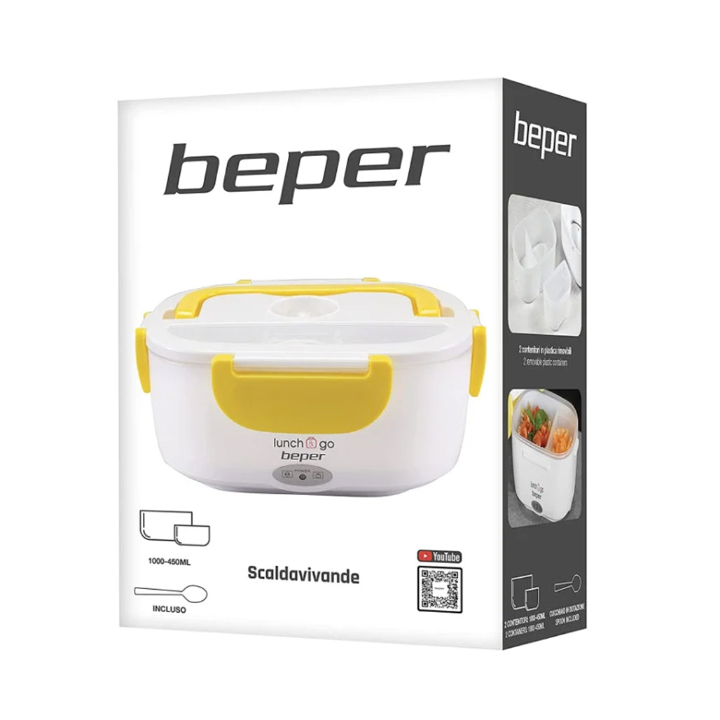 A Photo Of Beper Electric Lunch Box Food Warmer 1L -with 450ml Box & Spoon, Model 90.920