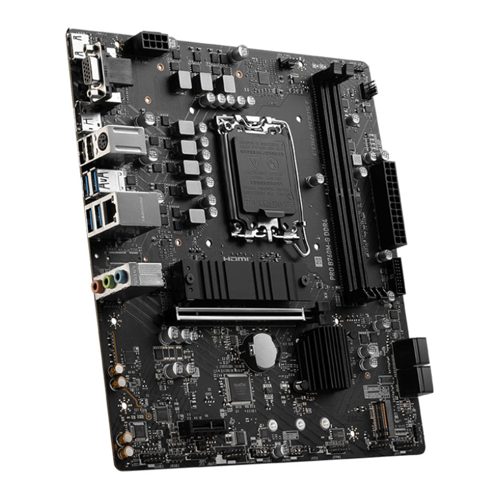 A Photo Of MSI PRO B760M-G DDR4 Motherboard - Optimized for 12th/13th/14th Gen Intel® CPUs with PCIe 4.0 and 2.5G LAN