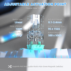 A Photo Of Attack Shark R82 HE - 75% Wired Magnetic Gaming Keyboard