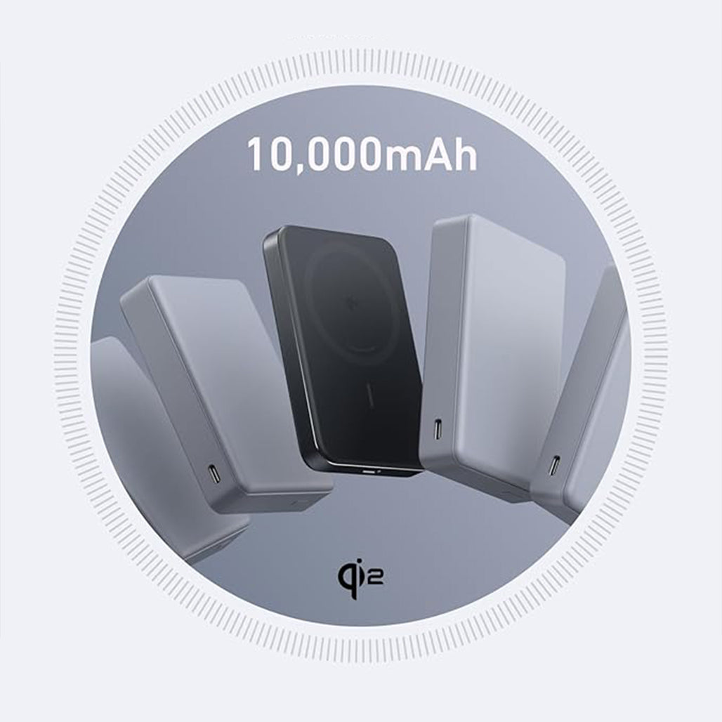 A Photo Of Anker MagGo Ultra-Slim 10000mAh Qi2 Certified 15W Power Bank - Wireless Charging for iPhone and More