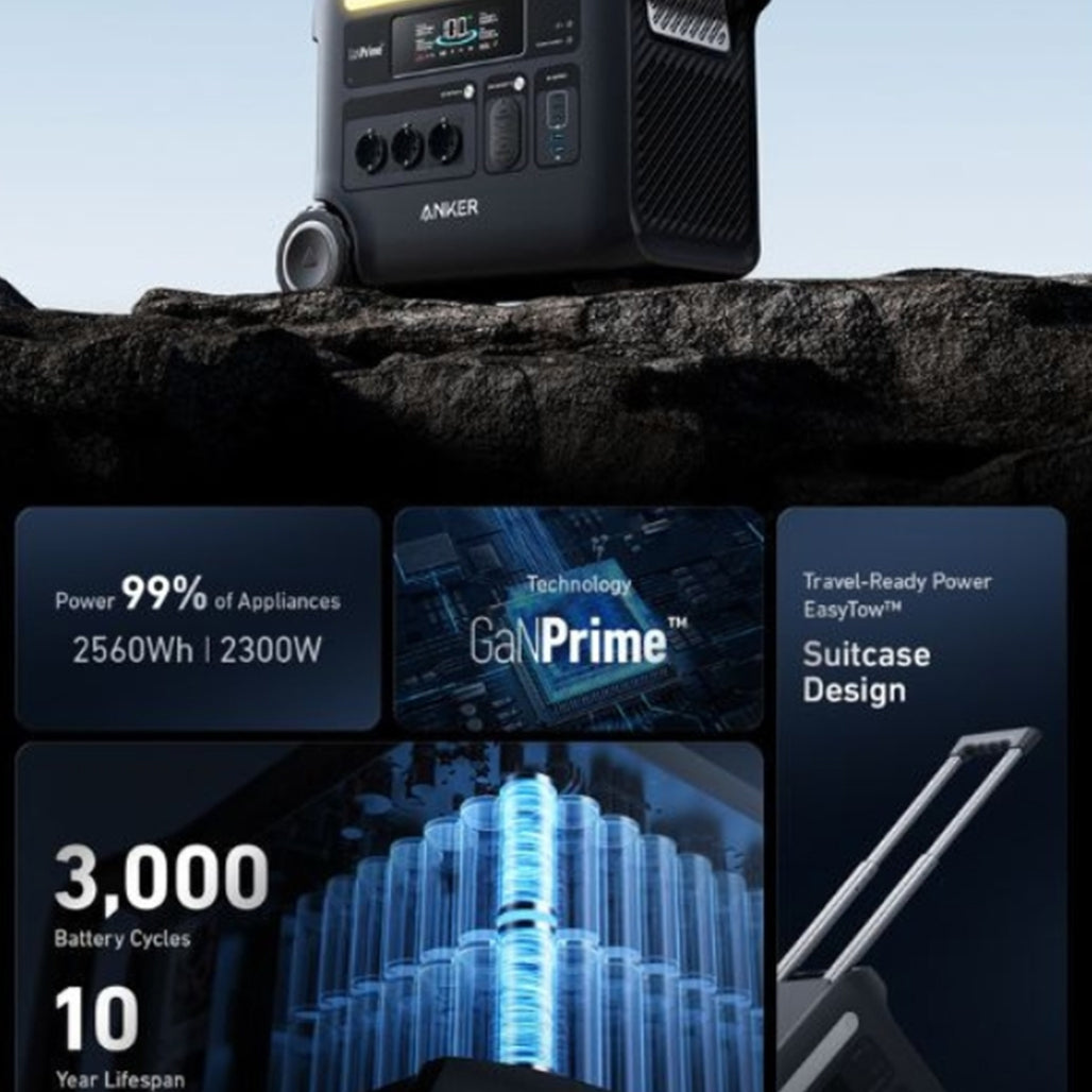 A Photo Of Anker SOLIX F2600 Portable Power Station – 2560Wh|2400W