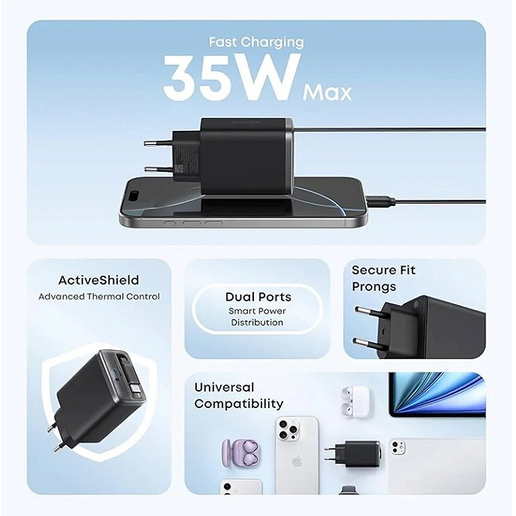 A Photo Of Anker Nano Charger 35W with Built-In Retractable USB-C Cable