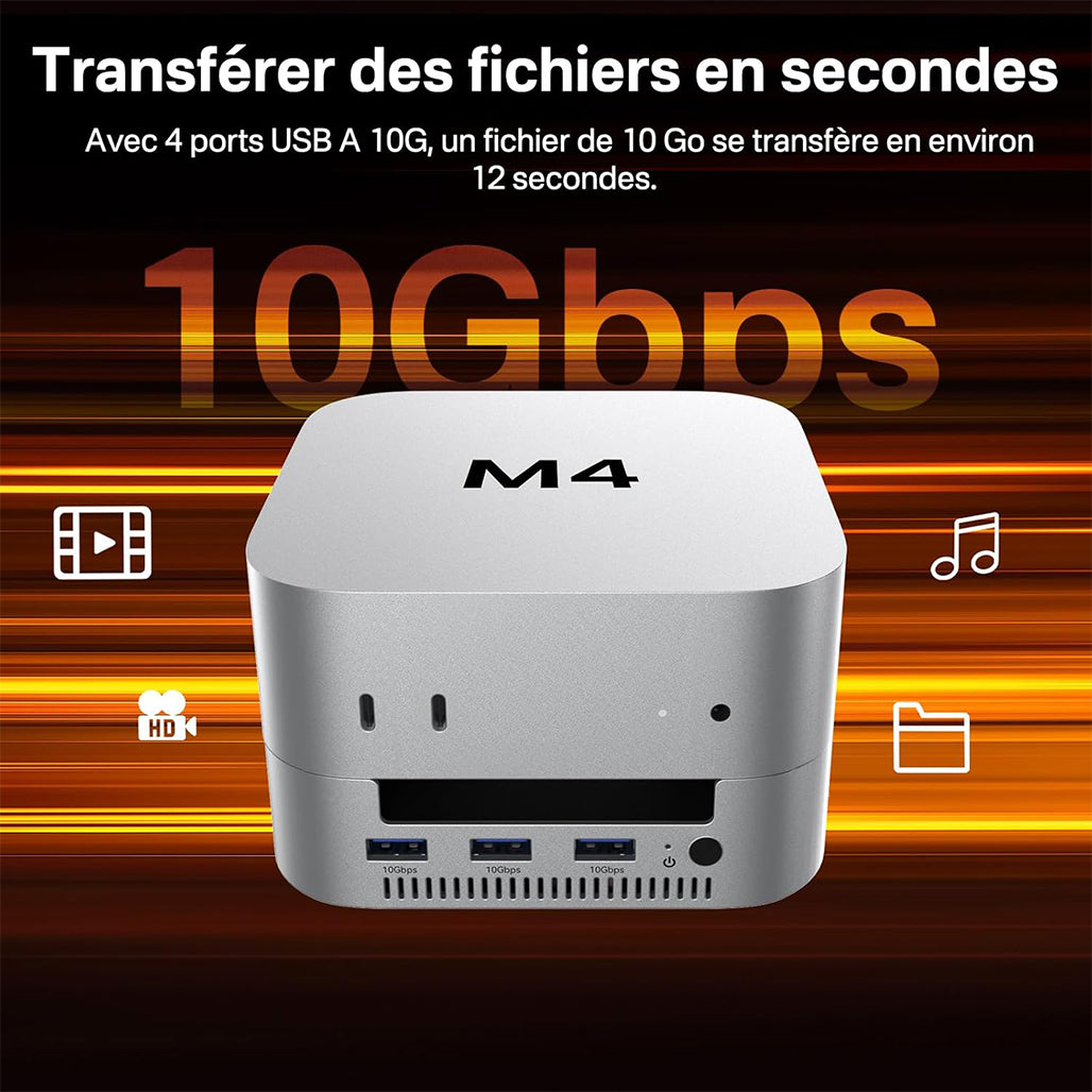 A Photo Of ACASIS 40Gbps Mac Mini M4 Dock & Stand with Dual NVMe SSD Enclosure