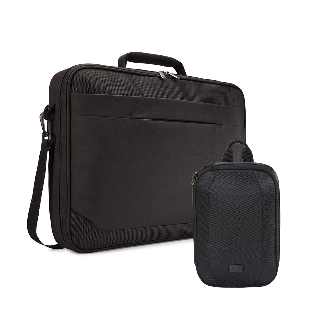 A Photo Of Case Logic 17.3-inch Advantage Attaché ADVA-117 Black + Case Logic Lectro Accessory Case - LAC-100 - Black