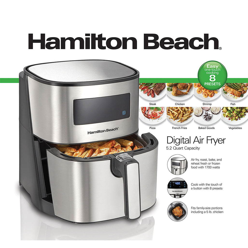 A Photo Of Hamilton Beach Digital Air Fryer with Nonstick Basket 5.6L