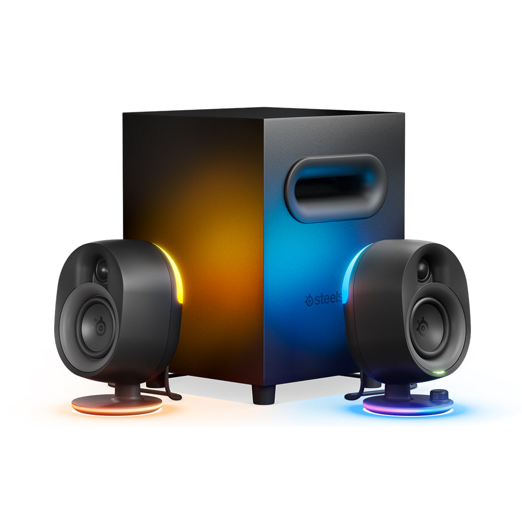 A Photo Of SteelSeries Arena 7 - Immersive 2.1 Gaming Speaker System with Reactive Illumination