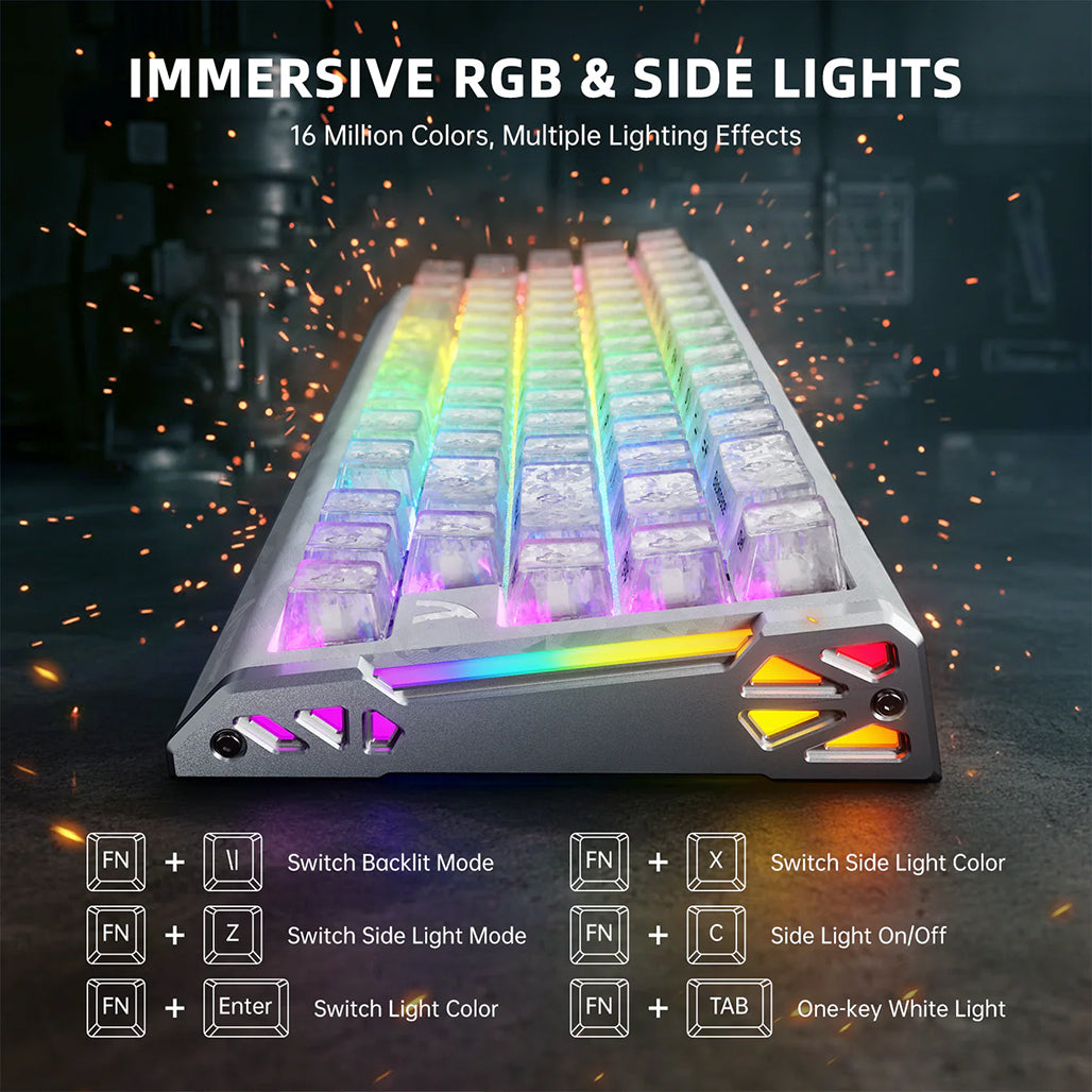 A Photo Of ATTACK SHARK R68 HE Carbon Fiber Rapid Trigger Keyboard – 60% Wired 8KHz Magnetic Gaming Keyboard