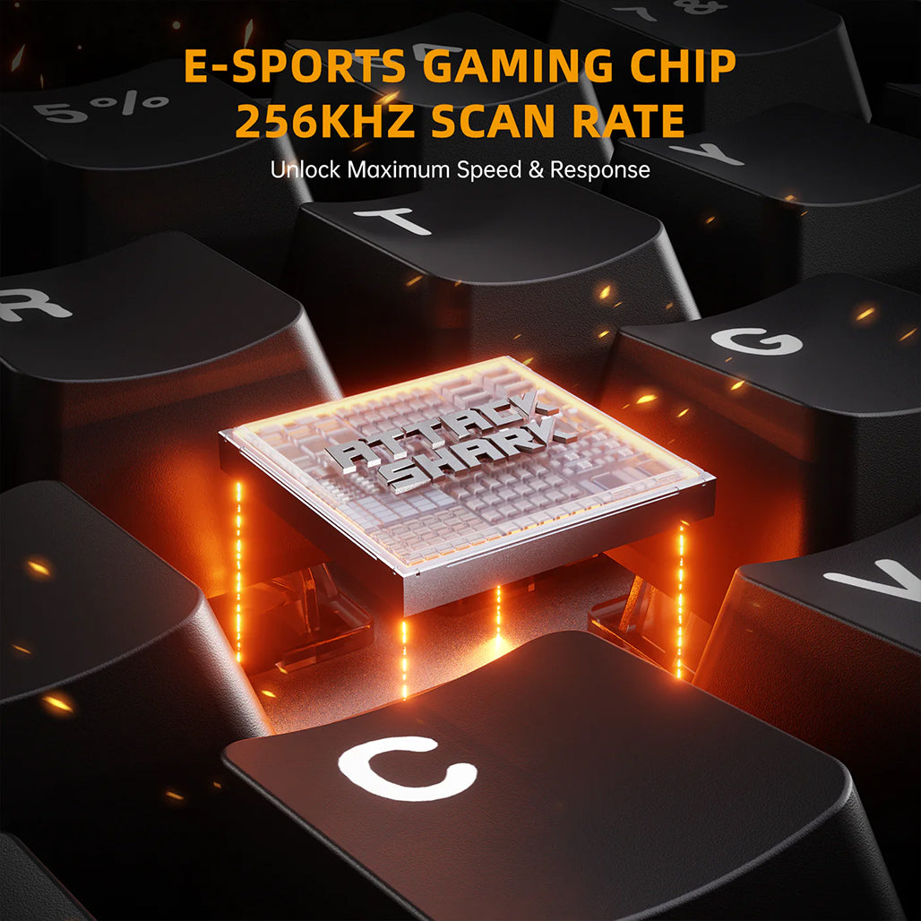 A Photo Of ATTACK SHARK R68 HE Carbon Fiber Rapid Trigger Keyboard – 60% Wired 8KHz Magnetic Gaming Keyboard