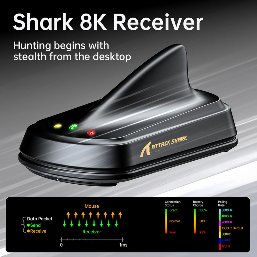 A Photo Of ATTACK SHARK X11 ULTRA Carbon Fiber Wireless 8K Gaming Mouse – 63g PAW3950MAX Esports Mouse