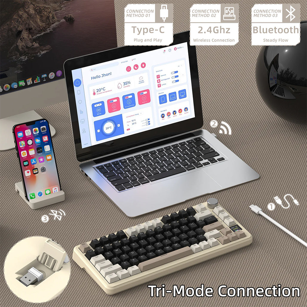 A Photo Of Attack Shark X85 Pro - 75% Wireless Mechanical Gaming Keyboard - Blueberry Switch (Linear)