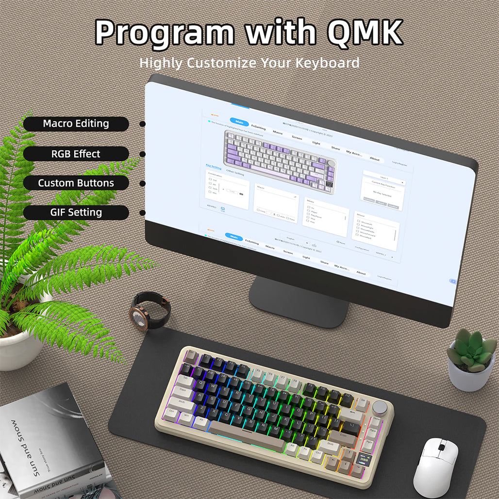 A Photo Of Attack Shark X85 Pro - 75% Wireless Mechanical Gaming Keyboard - Blueberry Switch (Linear)