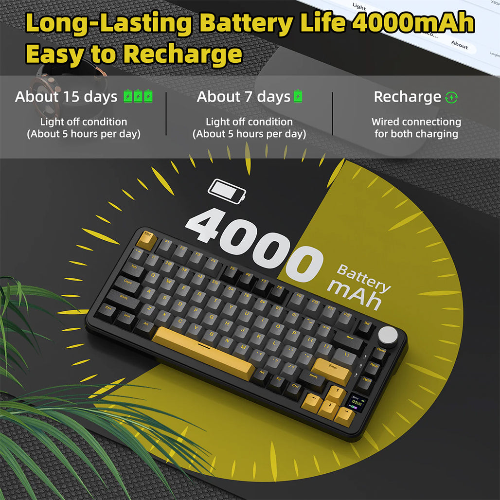 A Photo Of Attack Shark X85 Pro - 75% Wireless Mechanical Gaming Keyboard - Blueberry Switch (Linear)