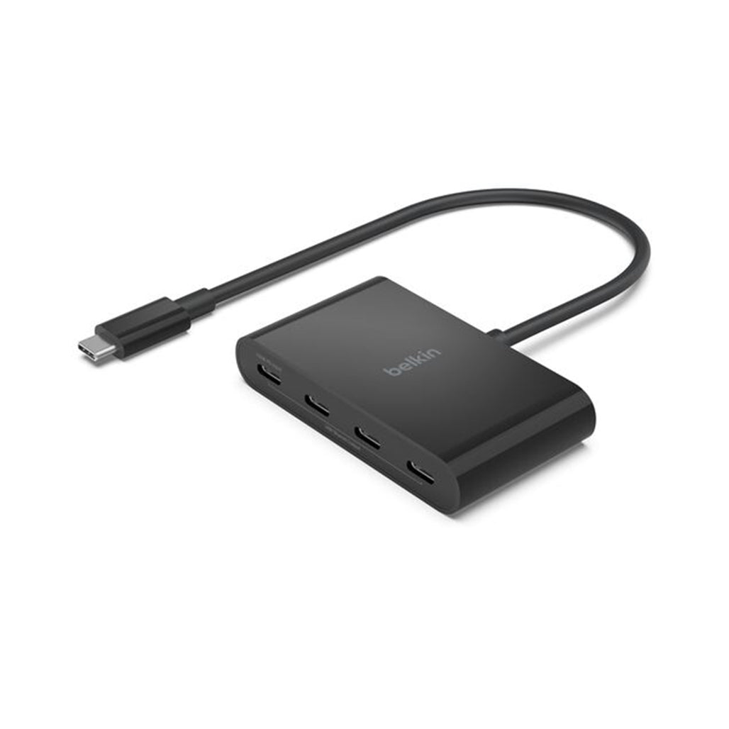 A Photo Of Belkin USB-C to 4-Port Hub – 10Gbps Data Transfer, 100W PD, Universal Compatibility