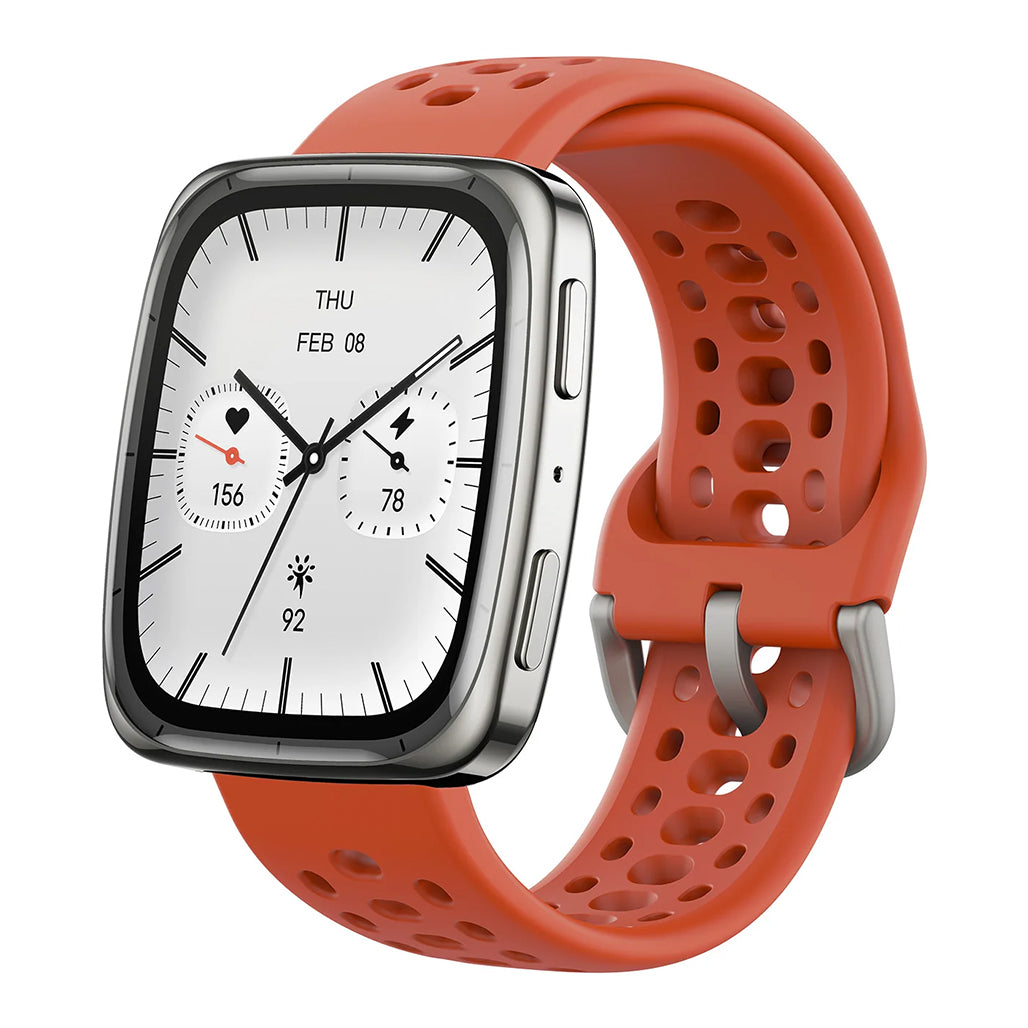 A Photo Of Amazfit Active 2 Square Smartwatch | Black with Red Strap