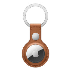 A Photo Of Apple AirTag Leather Key Ring - Saddle Brown
