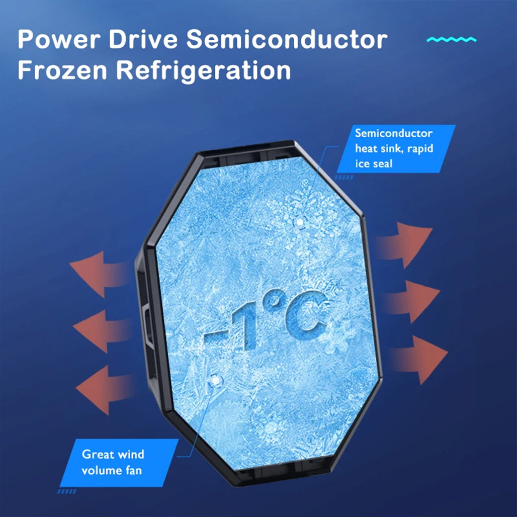 A Photo Of All-in-One P50 Semiconductor Fast Cooling Fan with RGB Light – Universal Back Clip Radiator for Tablets & Phones