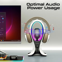 A Photo Of Promate Alpha-X - High-Fidelity TWS RGB Speaker with Headphone Stand & USB Hub