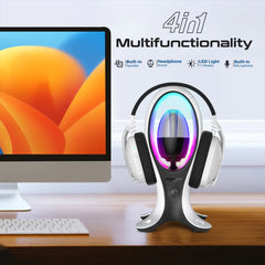 A Photo Of Promate Alpha-X - High-Fidelity TWS RGB Speaker with Headphone Stand & USB Hub