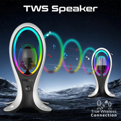 A Photo Of Promate Alpha-X - High-Fidelity TWS RGB Speaker with Headphone Stand & USB Hub