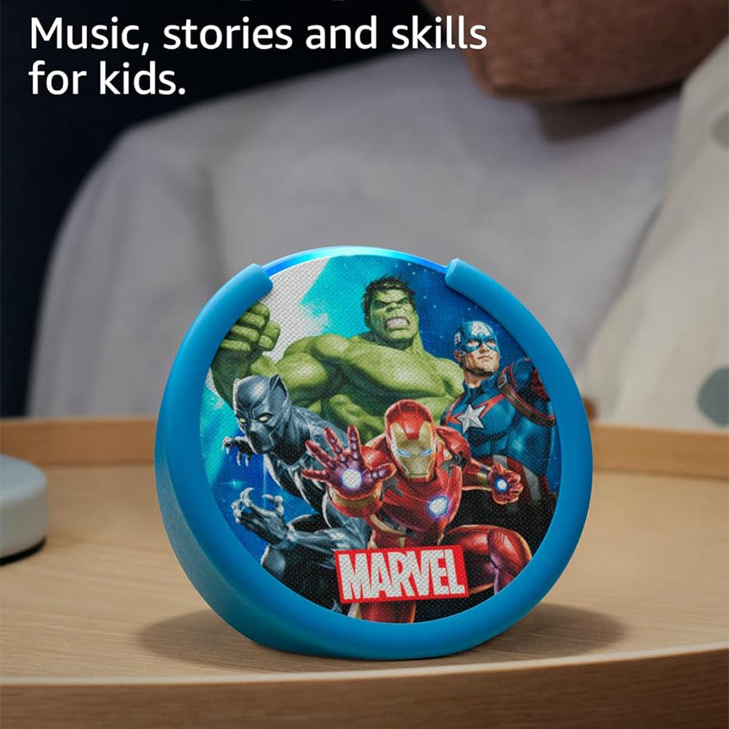 A Photo Of Amazon Echo Pop Kids Marvel’s Avengers – Smart Speaker with Alexa